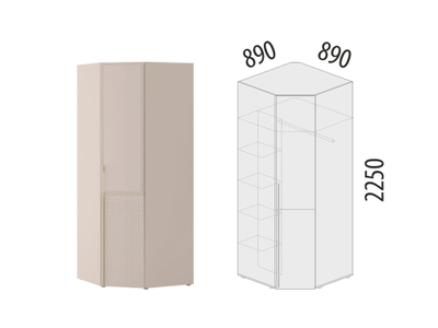 Шкаф угловой (прав) Флоренция 904.08