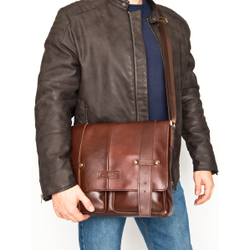 Кожаная мужская сумка Madruzzo Premium brown (арт. 
5068-53)