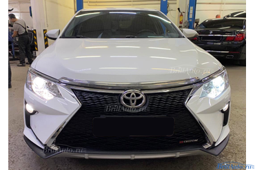 Обвес Toyota Camry в стиле Lexus + тюнинг фары