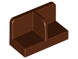 Panel 1 x 2 x 1 with Rounded Corners and Center Divider, Reddish Brown (93095 / 6133860)