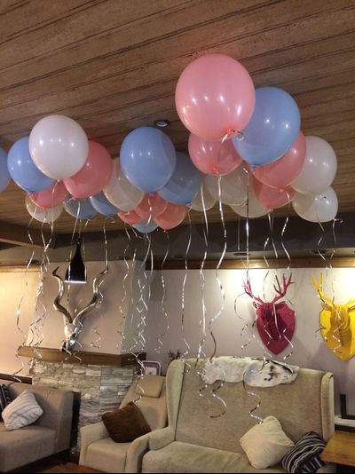 10 шаров Белые Голубые Розовые