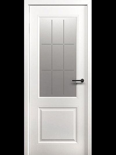 Дверь со стеклом Топаз Стиль 1 белая эмаль