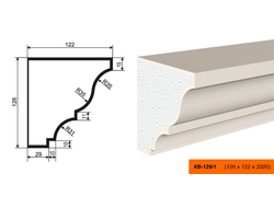 Фасадный карниз из пенополистирола с покрытием LEPNINAPLAST (Лепнинапласт) КВ-126/1