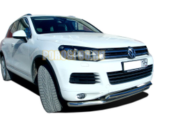 Защита переднего бампера двойная d60/60 для Volkswagen Touareg (2012-2018)