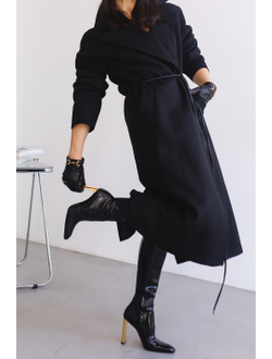 Пальто утепленное шерстяное (черный)