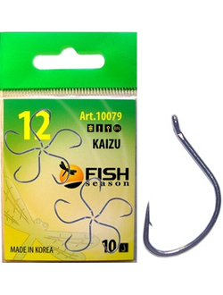 Крючки FishSeason KAIZU №14 с ушком, покрытие BH арт.10079 (10уп.Х10шт.)