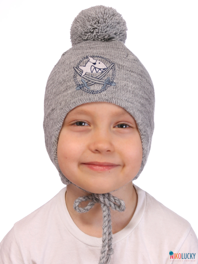 Шапка  м8в17, цвет серый  р. 52-54