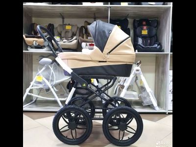 Детская коляска 2 в 1 Cobabe 6300L Коричневый Экокожа