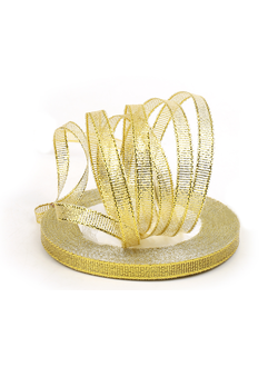 Лента метал. с люрексом/парча 6мм (золото), 22,8м