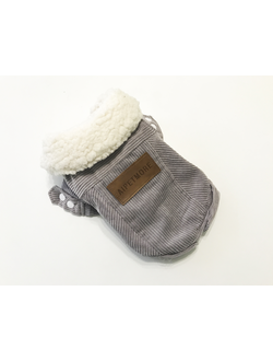 Дубленка для собаки Вельвет серая