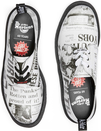 DR. MARTENS 1461 SEX PISTOLS ЧЕРНО-БЕЛЫЕ