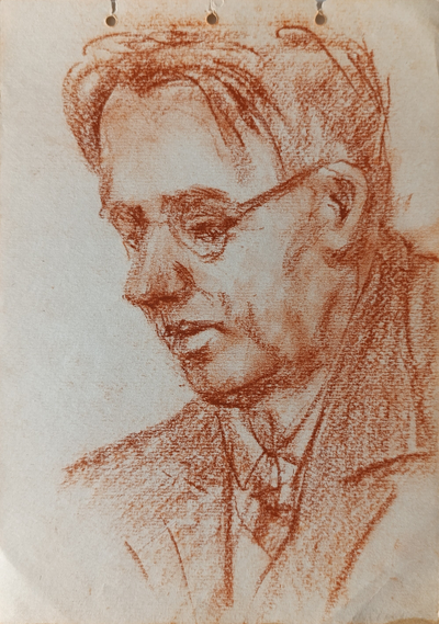 "Портрет" бумага сангина Соколов Н. 1950-е годы