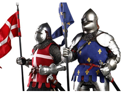 Французский и английский рыцари Столетней войны - комплект из 2 фигур 1/6 scale SERIES OF EMPIRES (DIE-CAST ALLOY) KNIGHTS OF SAINT MICHEL (SE070) - COOMODEL