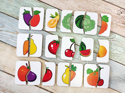 Картинки-половинки ЛАЙТ "Овощи-фрукты"