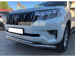 Защита переднего бампера двойная d60/42 для Toyota Land Cruiser Prado 150 (2017-...)