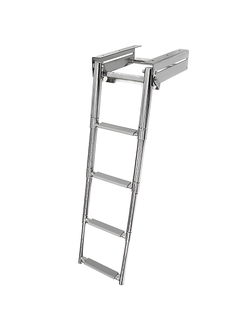 Трап телескопический выдвижной с фиксирующим механизмом, 4 серых ступени (ширина 294 мм.)