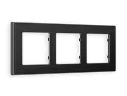 Рамка 3-ая Черное стекло шлифованное/Сталь, коллекция ARCTIC - Ambrella Volt - ALFA