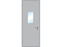 Дверь противопожарная остекленная однопольная ДМП0-1 ei-60 с фрамугой