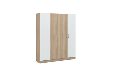 Шкаф 4-х дверный Алёна, Дуб сонома/Белый