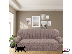 Чехол на 3х местный диван Сиена Сатурно Коричневый. Хлопок. ИТАЛИЯ. Бренд Еврочехол