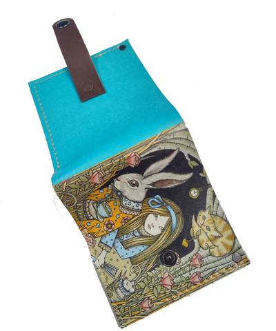 Портмоне мини-бифолд с принтом "Алиса в Стране Чудес"