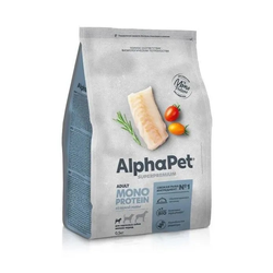 AlphaPet (АльфаПет) Superpremium Monoprotein сухой корм для взрослых собак мелких пород с белой рыбой, 500 г