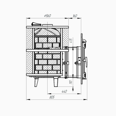 Банная печь Атмосфера L сетка нержавейка до 20 м3