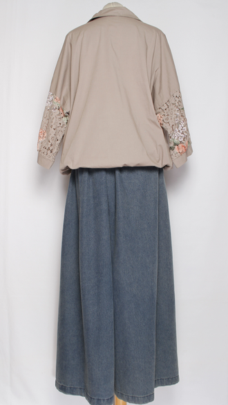 Рубашка хлопок "Карман кружево" бежевая до р.52