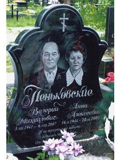 Картинка двойного горизонтального памятника на могилу в форме бутона в СПб