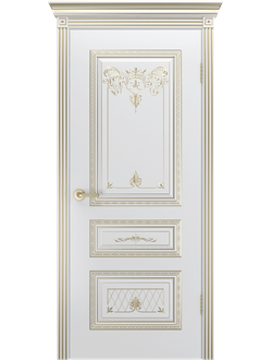 ТРИО КОРОНА В3. БЕЛАЯ ЭМАЛЬ/ ПАТИНА БЕЛОЕ ЗОЛОТО. ПОЛОТНО ГЛУХОЕ