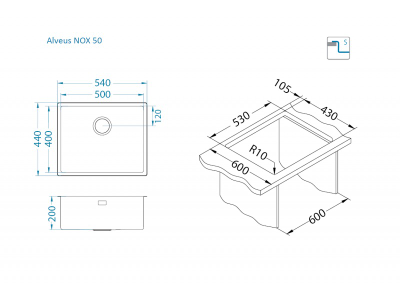 Мойка Alveus Nox 50