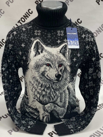 Свитер мужской зимний шерстяной волк