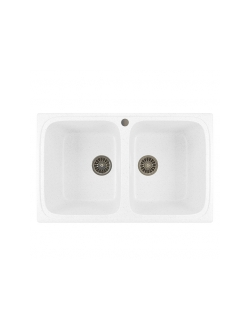 Мойка из искусственного мрамора MIXLINE ML-GM23 двухчашевая 495*775*200мм