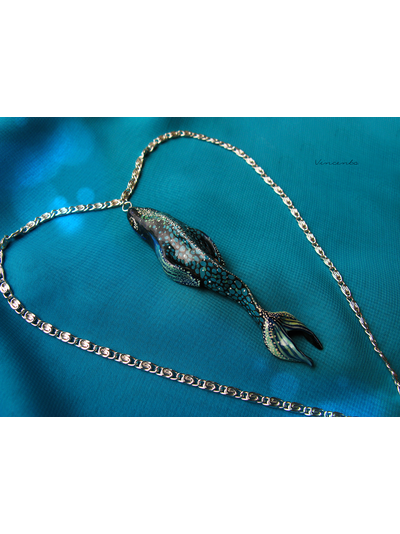 Самая Древняя Рыба. Подвеска из полимерной глины в виде доистоического волшебного существа со дна Великого Океана