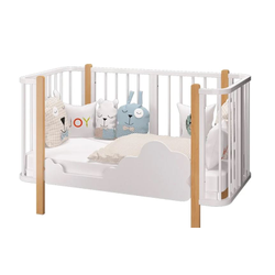 Кровать деревянная детская ОЛИВИЯ белая/бук разборная