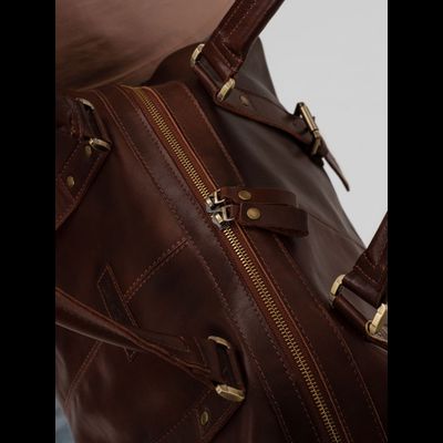 Кожаная дорожная сумка Campora Premium brown (арт. 
4019-53)