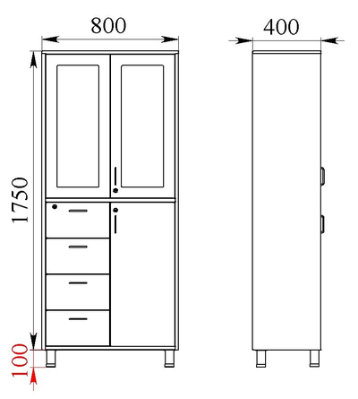 Шкаф медицинский для медикаментов ШММ-2.2.3