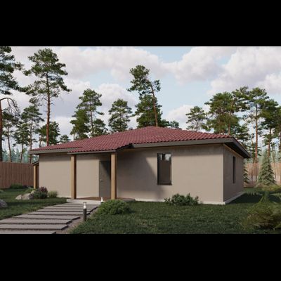 Одноэтажный дом с двумя спальнями 99.12м² и террасой 21м2 (S18)