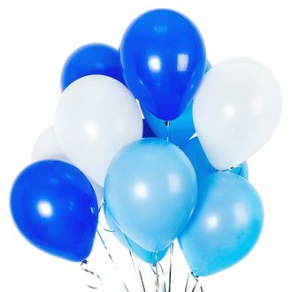 5 голубых, 3 синих, 3 белых воздушных шаров