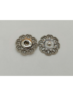 Кнопка декоративная 25 мм серебро, дизайн 1711