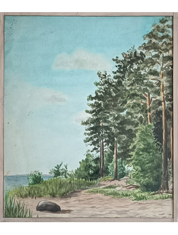 "Побережье залива" бумага акварель 1973 год