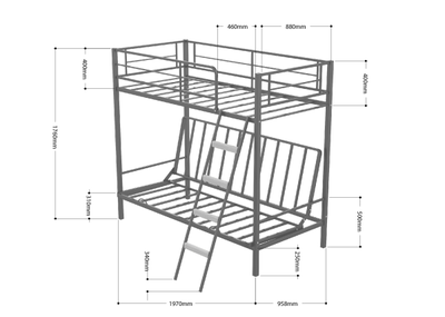 Двухъярусная кровать-диван Дакар 2 Белый (вставки дуб молочный)