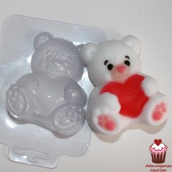 Форма пластик Мишка с сердцем