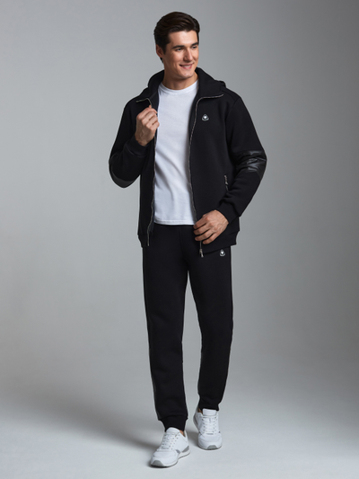 Теплый спортивный костюм мужской  12SKM-1598 (черный)