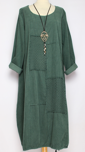 Платье Бохо вельветовое "Сетка трикотажная спинка" горчичное, морская волна, малахит до р.56