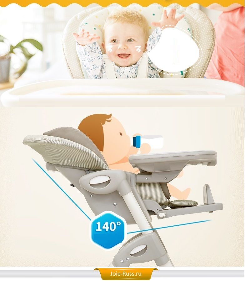 Спинка сиденья и подножка регулируются в трех положениях. 