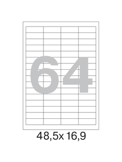 Этикетки самоклеящиеся Office Label 48,5х16,9 мм, 64 шт. на  листе А4 100 листов в упаковке