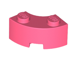 Brick, Round Corner 2 x 2 Macaroni with Stud Notch and Reinforced Underside, Coral (85080 / 6258577)
