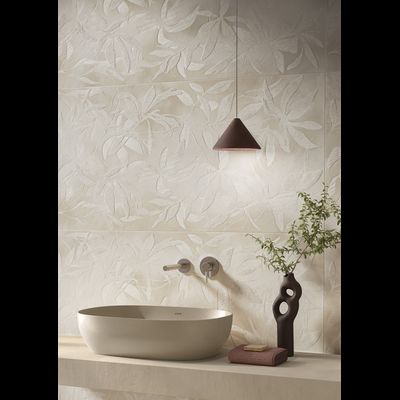 ArtWall, 60х120 см, керамогранит, Цветы Слоновая Кость Матовый Ректификат, K958021R