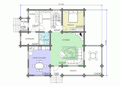 Дом из клееного бруса ПБ-18, 183 м2